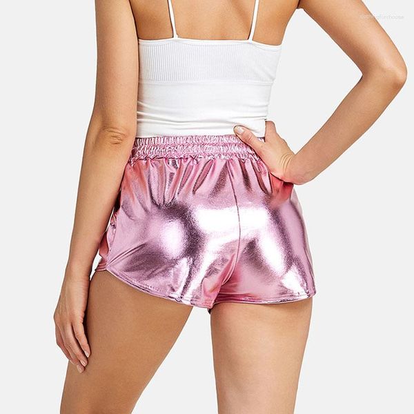 Damen-Shorts, metallisch, reflektierend, sexy Cheerleader-Ultra-Shorts, Golden Beach, Sommerankunft