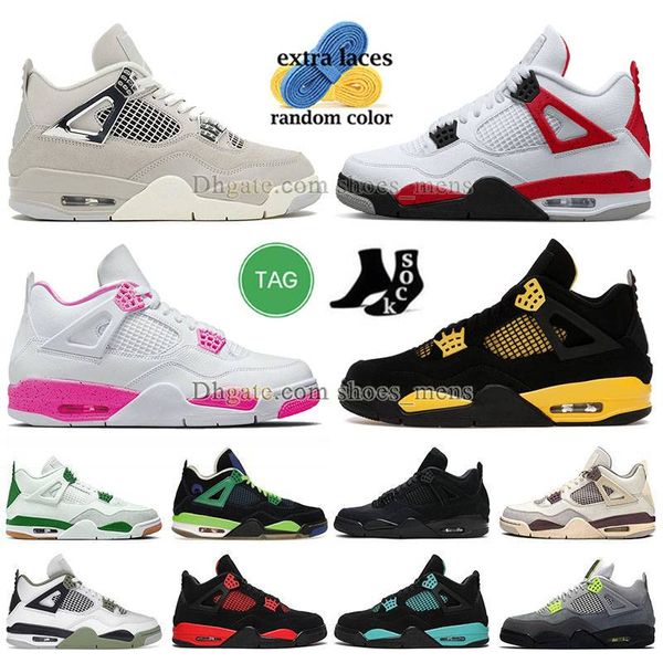 jump man 4 jordab 4s baskteball shoes black cat frozen moment vivid sulfur red cement yellow thunder pink purple oreo j4 s j4s 【code ：L】 des chaussures zapatos scarpe tenis mens