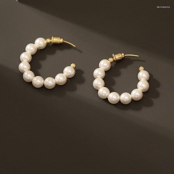 Baumeln Ohrringe Natürliche Süßwasser Perle Für Frauen Vintage Mode Elegante Kreative Unregelmäßige C Schriftart Stud 2023 Schmuck