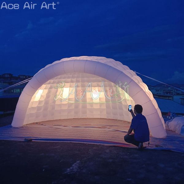 La tenda gonfiabile a mezza cupola da 4,6 m W ha condotto il gazebo illuminato per feste igloo per spettacoli al coperto o mostre aziendali