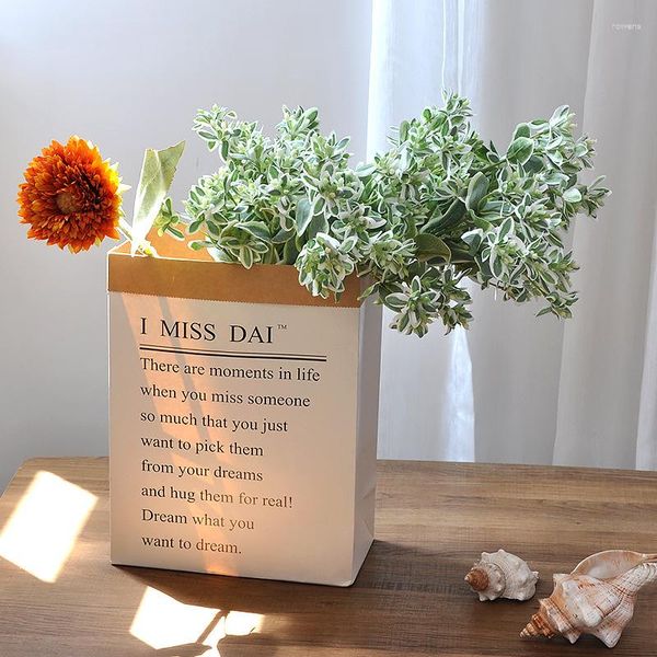 Dekorative Blumen, 47 cm, künstlicher Silberrand, Smaragd-Blumenarrangement, Zubehör für Zuhause, Hochzeitsdekoration, Grünpflanzen