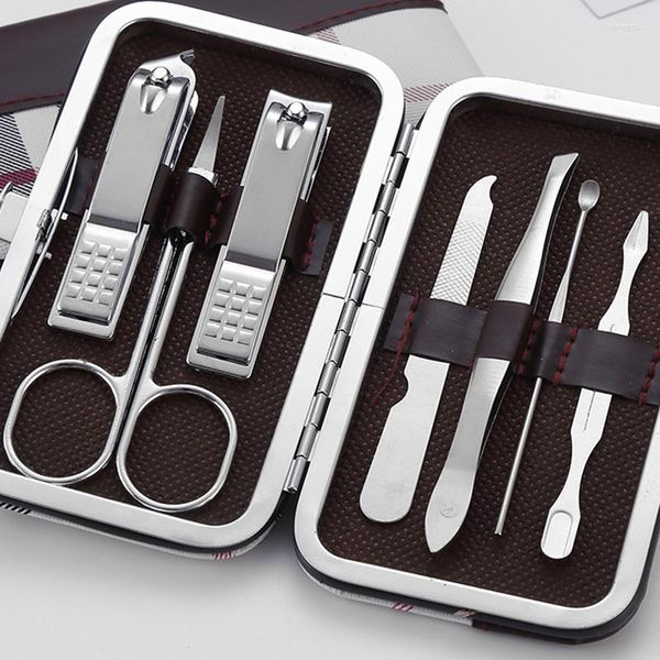 Bomboniera per feste 7 pezzi/set Tagliaunghie per manicure Set per pedicure Kit per l'igiene da viaggio portatile Strumento per taglierina in acciaio inossidabile