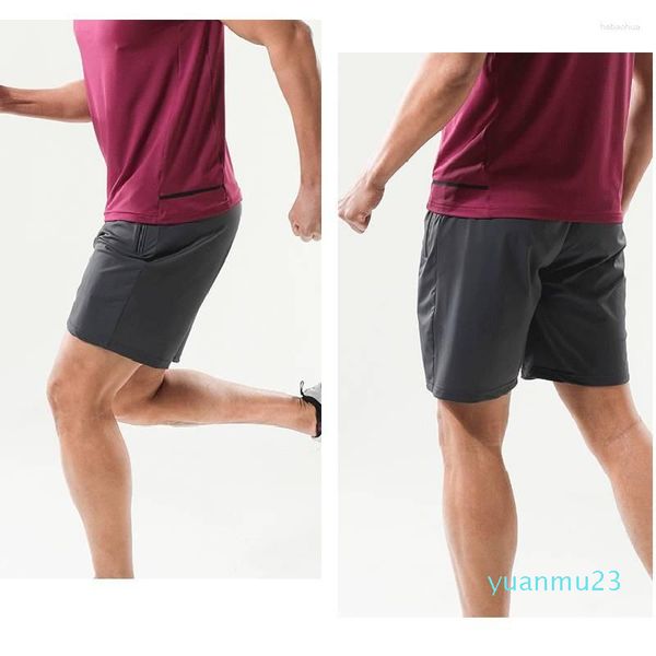 Shorts de corrida para homens meninos confortáveis bolsos com zíper cintura elástica cordão respirável secagem rápida