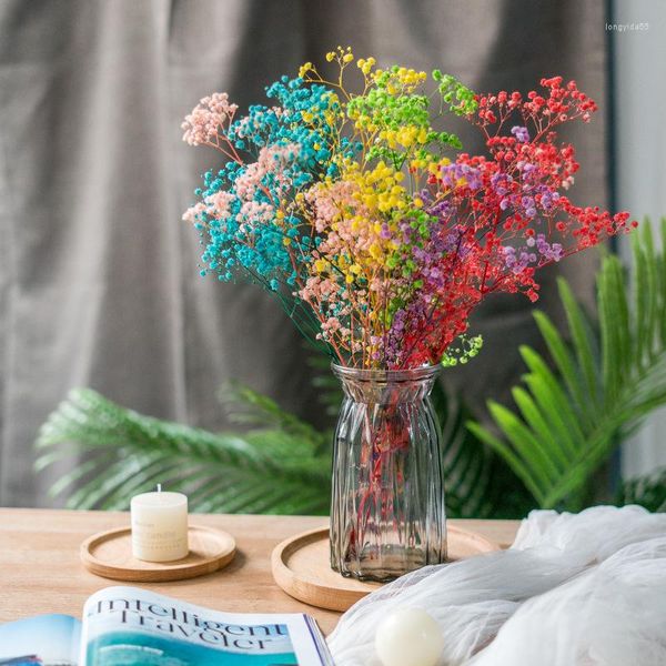 Fiori decorativi Nordici colorati essiccati conservati Gypsophila floreale Baby Breath per bouquet da sposa fai da te Home Boho Party Decor Accessori