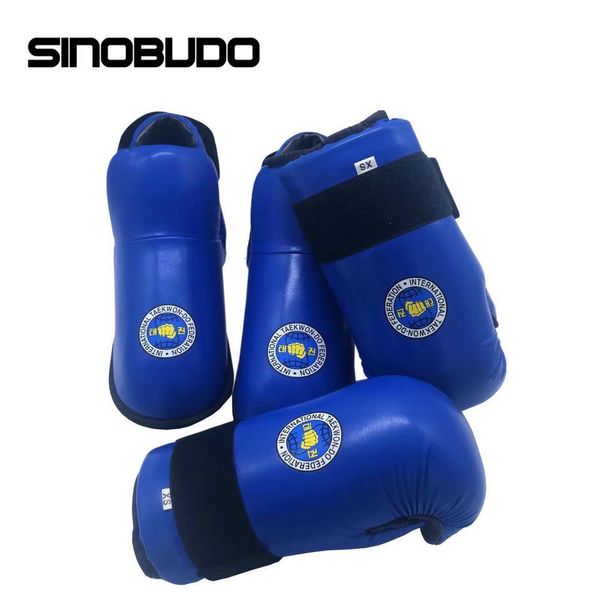 Guanti sportivi di alta qualità RedBlue ITF Taekwondo PU Leather Foot Guard Caviglia Arti marziali Karate Training Protector Equipment 230824