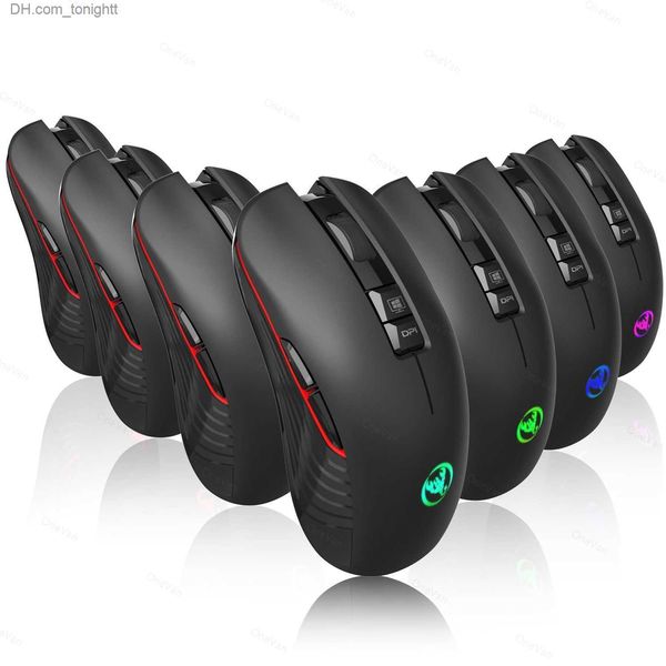 Nuovo mouse da gioco wireless ricaricabile T30 Mouse 7D Il mouse può spegnere la luce regolabile colorato luminoso 3600 dpi Q230825