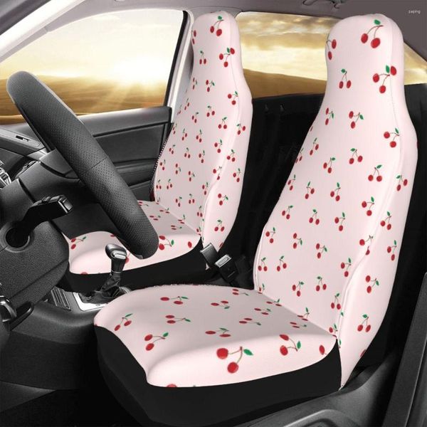 Assento de carro cobre rosa cereja fruta bonito moda universal capa protetor acessórios interiores esteira de viagem poliéster pesca