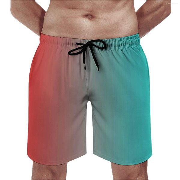 Shorts masculinos Board Two Tone Art Classic Beach Trunks Vermelho e Azul Masculino Confortável Sportswear Trendy Plus Size