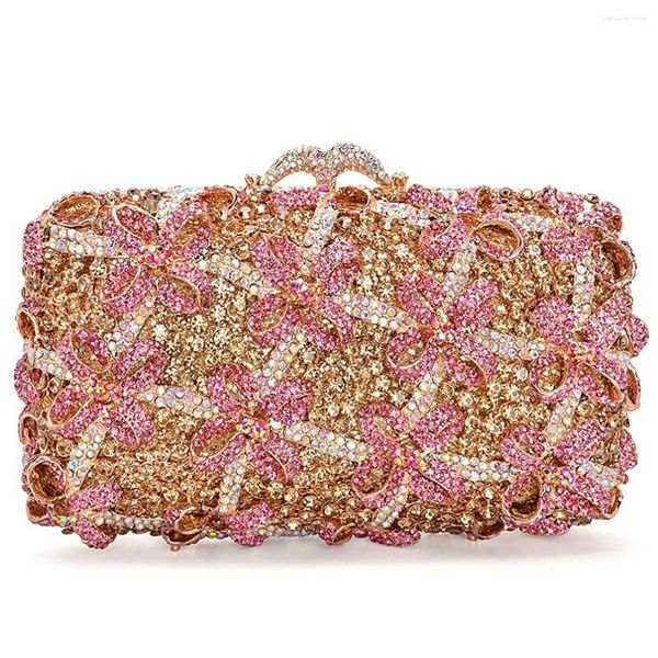 Вечерние сумки Женщины синий/розовый цветочный пакет сцепление для свадебной свадебной цветочной алмазной кошельки сумочки для вечеринки