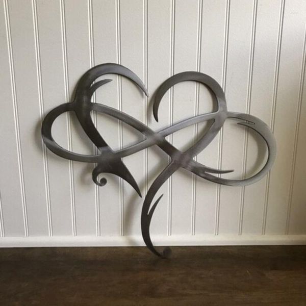 Adesivos de parede Infinity Heart Metal Decor Art Love Sign para Casa Casamento Família Presente Casais