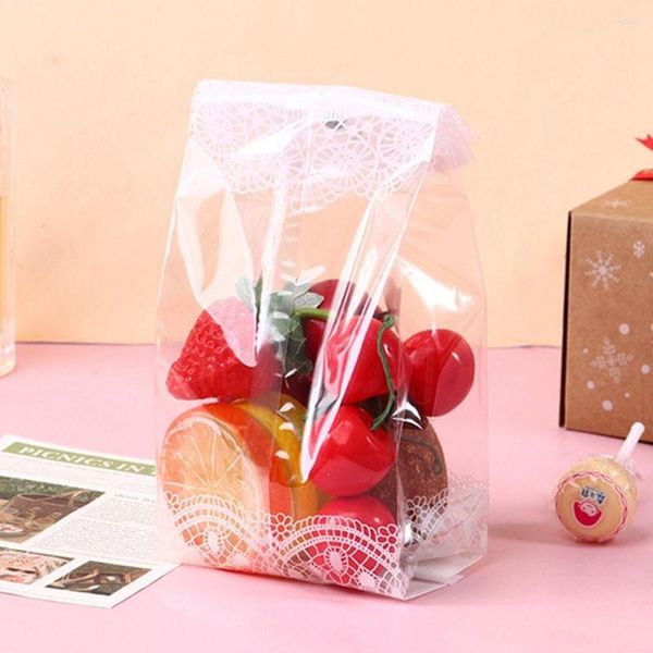 Confezione regalo Self Stand 50 pezzi Forniture per matrimoni Imballaggio per cupcake Strumenti di cottura Borsa per biscotti Sacchetti per imballaggio porta biscotti per caramelle