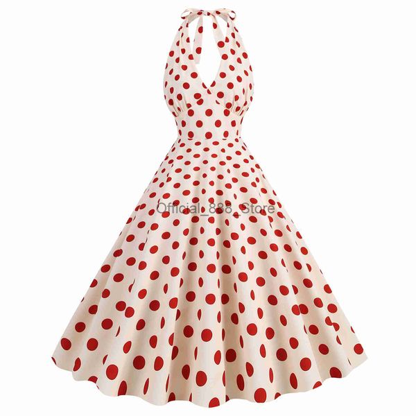Kırmızı Polka Dot Baskı Straplez Yaz Elbise Kadınlar 2023 Yeni Robe Seksi Sırtsız Vintage Pinup Şık Parti Balo Elbiseleri Diz Uzunluğu X0825