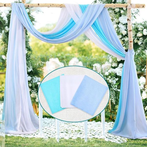 Tenda 3 pz/lotto Arco di Nozze Tulle Drappeggio Panneggio Chiffon Sheer Sfondo Cerimonia di Ricevimento Swag Appeso Decorazione Del Partito Forniture