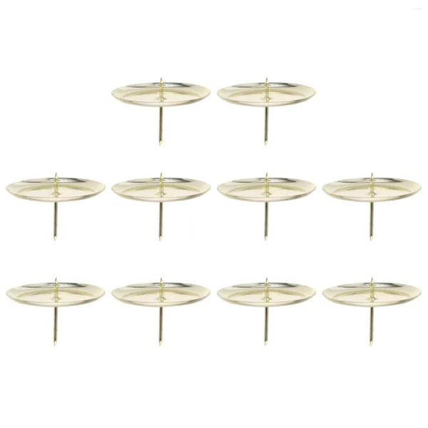 Castiçais 10 Pcs Titular Decorativo Redondo Castiçal Home Lareira de Ouro Ferro Halloween Garland