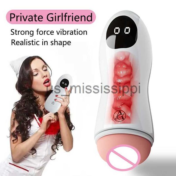 Outros itens de beleza de saúde Aquecimento Boquete Masculino Masturbador Copo Bolso Buceta Grandes Partículas Simuladas Vagina Clitóris Vibrador para Homem Sexshop x0825