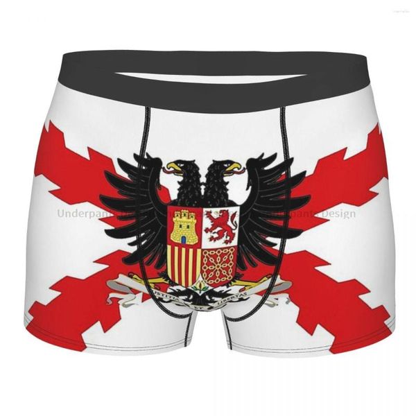 Cuecas Bandeira Nacional Espanha Escudo Imperial Breathbale Calcinha Masculina Roupa Interior Confortável Shorts Boxer Briefs