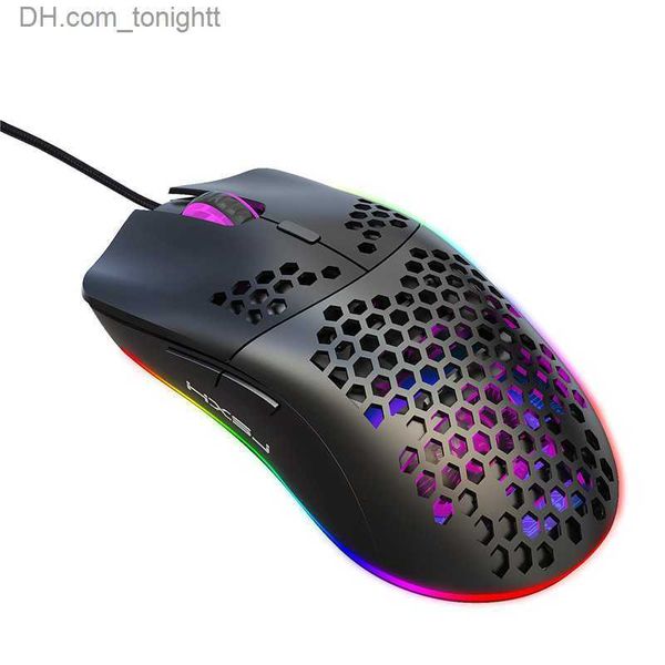 Легкий RGB Wired Gaming Mouse 6400 DPI Honeycomb Hollow для компьютерного ноутбука ПК белый черный макропрограммирование Высококачественное Q230825