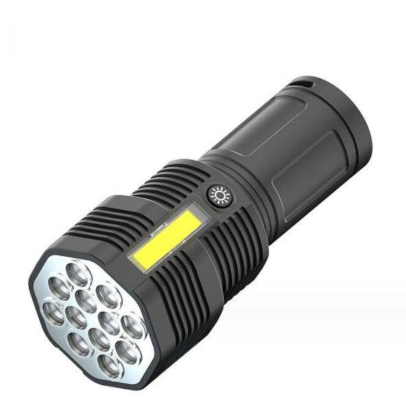 Leistungsstarke 12 LED-Taschenlampe, zoombar, XPE-COB-LED-Licht, tragbar, taktische USB-wiederaufladbare Mini-Taschenlampen für Wandern, Camping