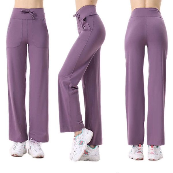 Lu Yoga Pants Throutback Still Женский спортивный случай повседневного облака Sense High Elastic Bocket Bocket Wide gate