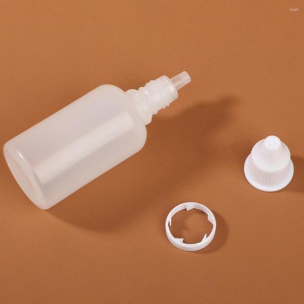 Bottiglie di stoccaggio 25 pezzi Flacone ricaricabile Dispenser antigraffio per liquido contagocce in plastica bianca per viaggi all'aperto