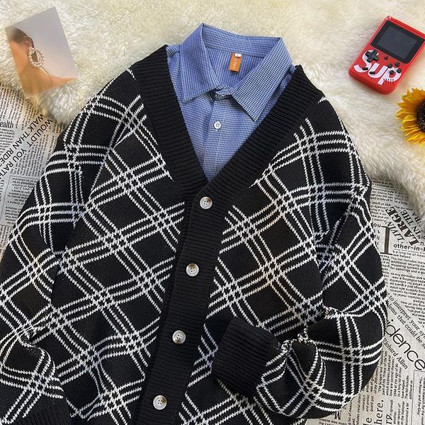 Maglioni da uomo stile coreano uomo misto cotone maglione lavorato a maglia coppia moda autunno inverno giacche abbigliamento maschile X05