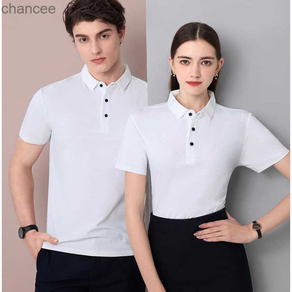 Camisa polo masculina de alta qualidade 2023 verão novo high-end negócios casual lapela manga curta camiseta topo roupas masculinas femininas hkd230825