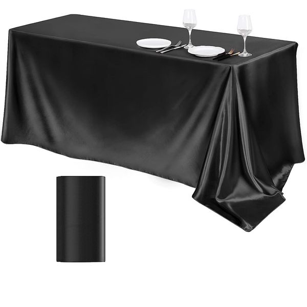 Toalha de mesa sobreposições de pano de mesa casamento natal aniversário eventos banquete decoração retângulo toalha de mesa de cetim 230824