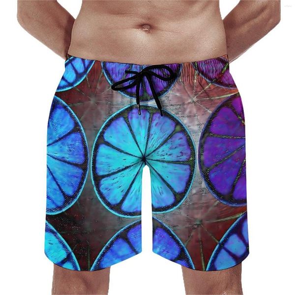 Pantaloncini da uomo Arance Palestra Blu Frutta Retro Spiaggia Uomo Personalizzato Sport Fitness Costume da bagno ad asciugatura rapida Idea regalo