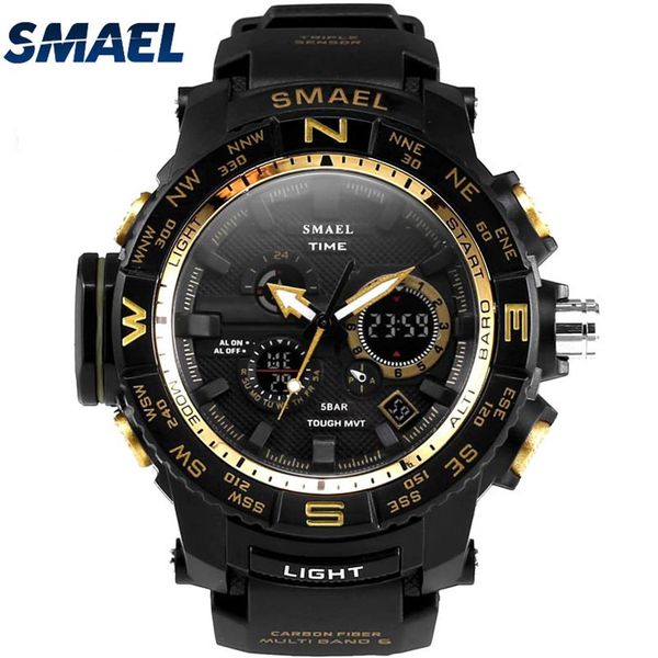 50ATM wasserdicht SMAEL Neues Superprodukt für junge Leute Multifunktionale Outdoor-LED-Uhr Armbanduhr Geschenke Mode1531256L