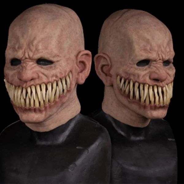 Parti Maskeleri Yetişkin Korku Hile Oyuncak Korkunç Prop Lateks Maske Şeytan Yüz Kapağı Terör Cadılar Bayramı Şakası Oyuncakları için Terror Ürpertici Pratik Şaka 0825
