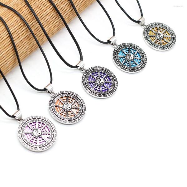 Anhänger Halsketten Großhandel Retro Boho Natürliche Shell Halskette Runde Legierung Perlmutt Charme DIY Für Frauen Schmuck Geschenk