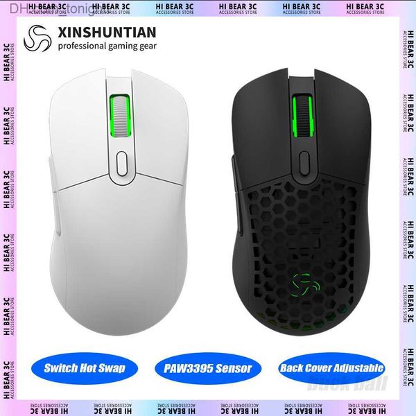 Xinshuntian G820PRO Kablosuz Fare PAW3395 Sensör Sıcak Takas Anahtarı Ayarlanabilir FPS Oyun Fare RGB Hafif Gamer Aksesuarları Q230825