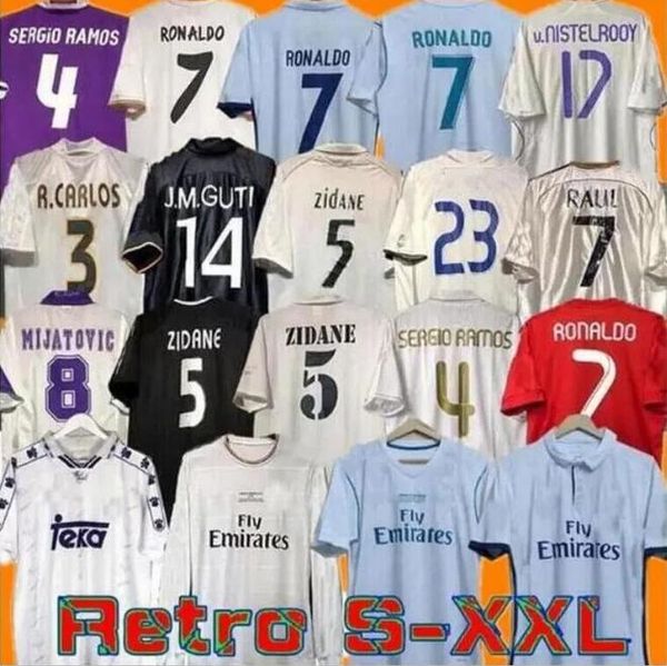 Finals Real Madrids Retro Soccer Jersey Futebol GUTI Ramos SEEDORF CARLOS RONALDO 11 13 14 15 16 Zidane Raul Vintage 94 95 96 97 98 99 00 02 03 04 05 06 07 FIGO kits 65456