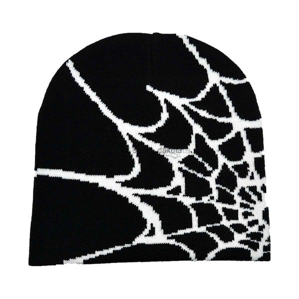 Beanie / Skull Caps Spider Web Jacquard Malha Chapéu De Lã Hip Hop Calor Capa Headless Cap L0825