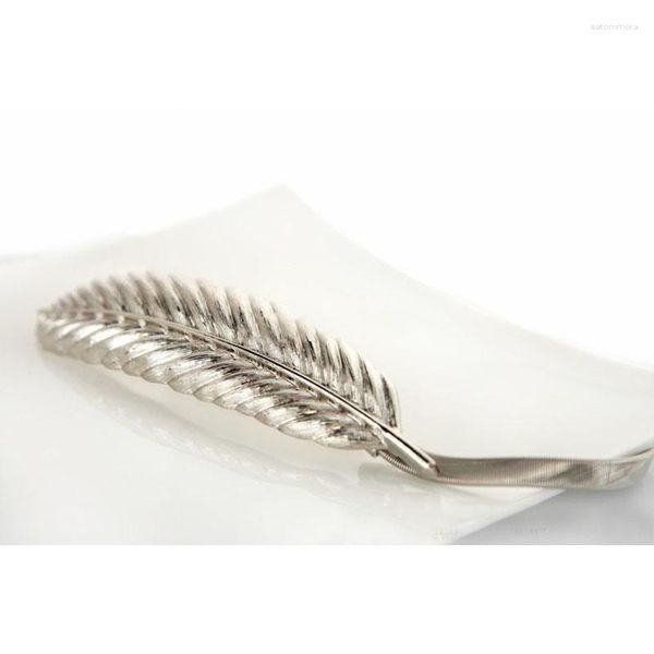 Cinture Cintura da sposa moda donna Piuma di metallo in catena elastica in acciaio inossidabile oro e argento Design del marchio