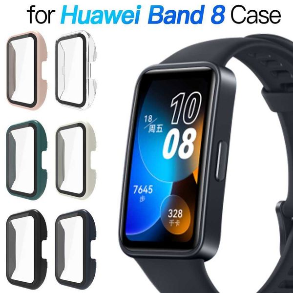 Glass + Case for Huawei Band 8 Accesstoy PC All-Agound Bumper защитный крышка + защитник экрана для аксессуаров Huawei Band8