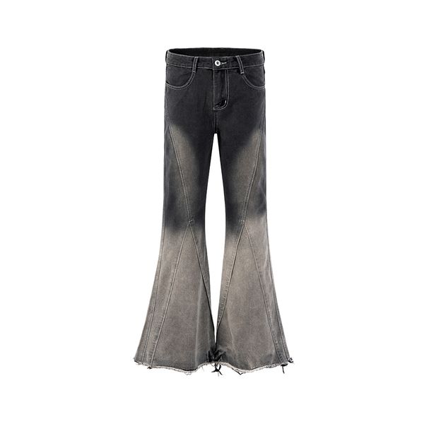 Jeans da uomo High Street lavato colore sfumato svasato per uomo e donna dritto Ropa Hombre Y2k pantaloni in denim pantaloni larghi oversize 230825