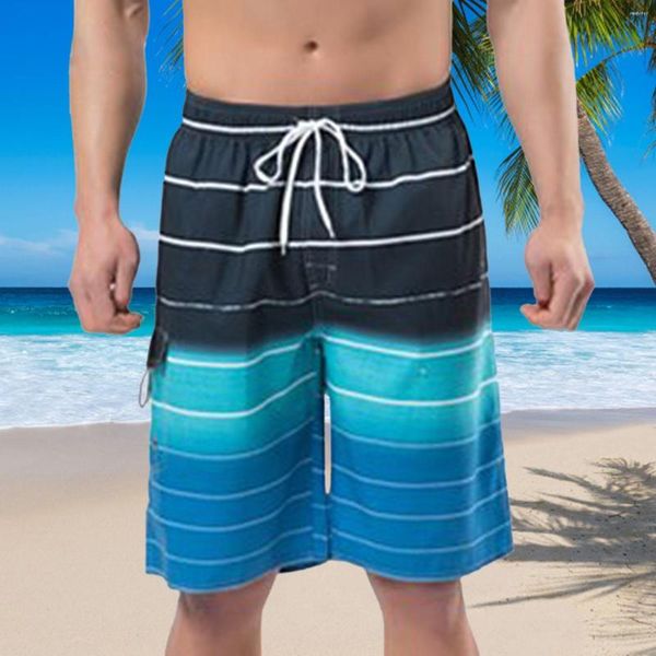 Herren-Shorts, Herren-Badehose, Board-Badeanzug, Strandurlaub, Blumenmuster, Sommer-Surfhose, gestreiftes Höschen