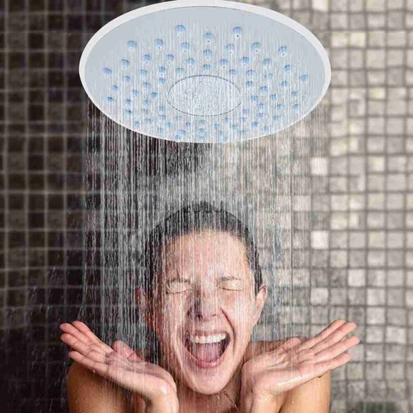 1pc 19cm yuvarlak abs silikon kauçuk vidalı tasarım yağış suyu tasarrufu Yağmur Duş Kabin Odası Çatı Sıkıntıları İçin Üst Duş Başlığı HKD230825 HKD230825