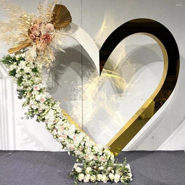 Titulares de vela flor pano de fundo arco de casamento floral quadro de metal palco backd rops para palcos de eventos ab0494