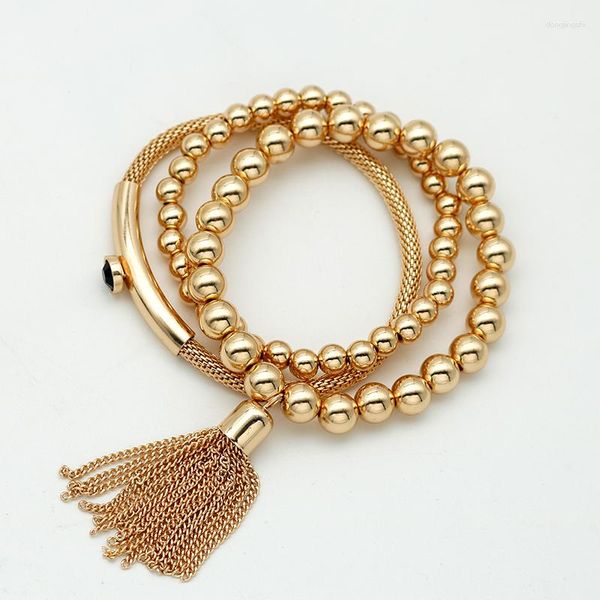 Bangle Euro-American Style Classic Tassel Металлический цвет благородный модный браслет, подходящий для женщин и пары