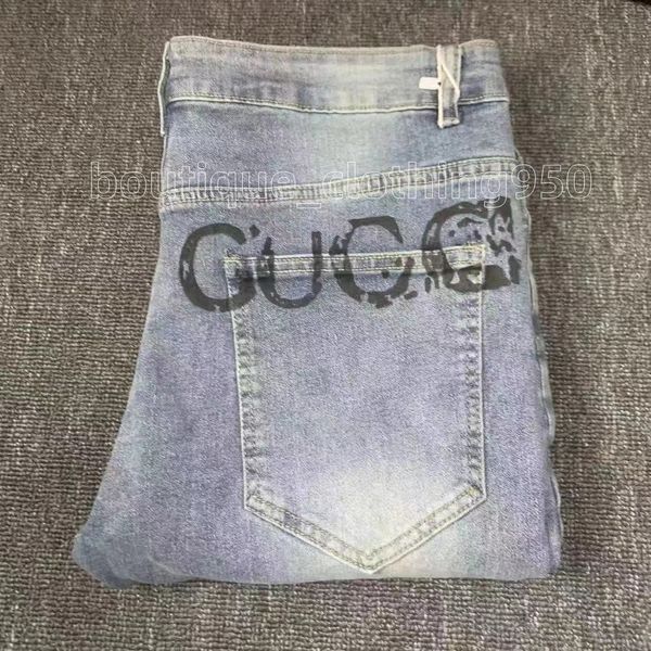 Jeans de designer para homens clássico bordado alfabeto jean marca moda algodão calças estiramento alta qualidade outono e inverno