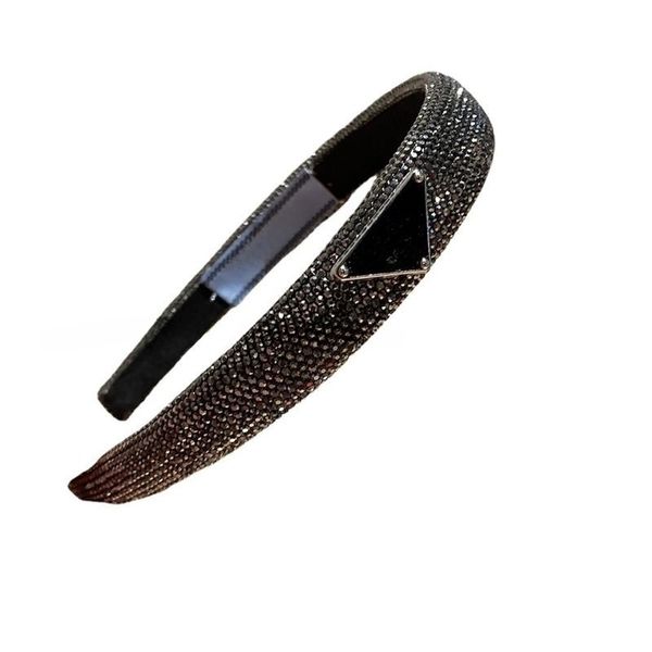 Headbands Luxo Famouse Marca Triângulo Letra Headband Mulheres Meninas Letras Hairband com Selo Acessórios de Cabelo de Alta Qualidade Espumante Diamante HairBands