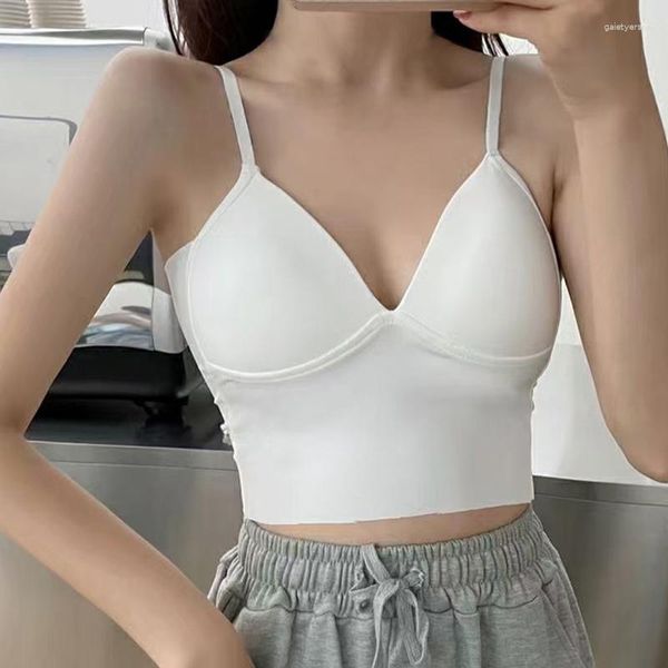 Женские танки Sexy Deep v Camis Top Women Fashion Slim Tank Маленький размер со встроенным грудным нижним белье