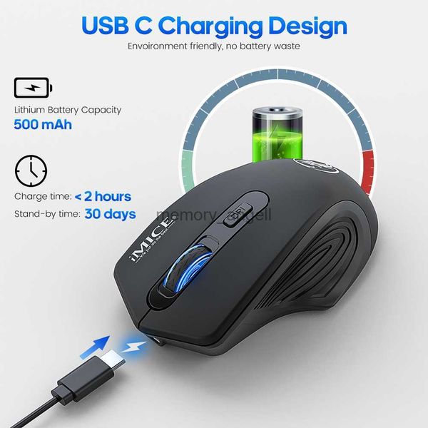 Беспроводная мыши Bluetooth Mouse Rechargable Computer Computer Mice Wirless Gaming Ergonomic Silent USB Mause Gamer для ноутбука HKD2308251