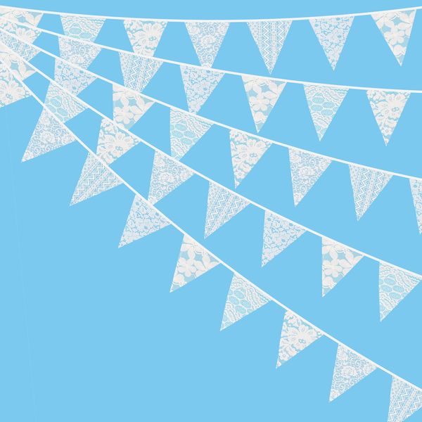 Objetos decorativos estatuetas 10M 36 Pennant Lace Hessian Bandeiras Aniversário Carnaval Tecido Bunting Festa de Casamento Decoração Banner Home Baby Shower Garland 230824