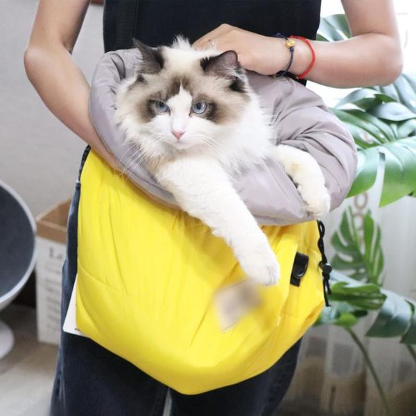 Zaino per trasportini per gatti Borsa a tracolla portatile per animali domestici color caramello Borsa a tracolla calda per lettiera per dormire