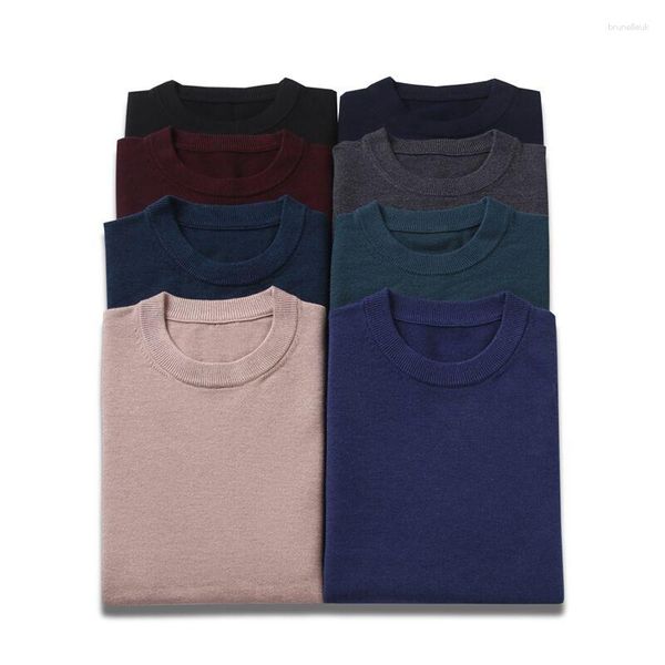 Männer Pullover 15 Farben Herbst Winter Dicke Crewneck Pullover Mode Lässig Einfarbig Strickwaren Warme Pullover Männliche Marke Kleidung