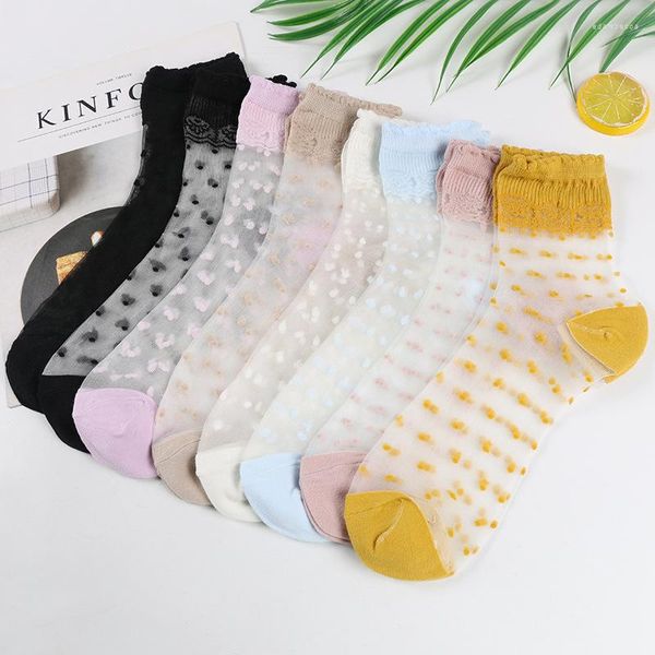 Frauensocken japanische und koreanische dünne Seide Kristall transparent Sommer Damen Damen Großhandel