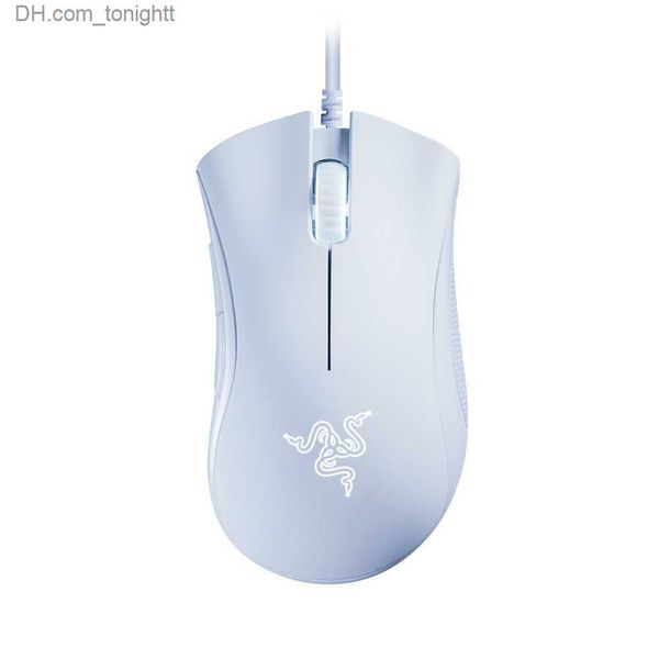 Mouse da gioco cablato Razer DeathAdder Essential Mouse ergonomici con sensore ottico 6400 DPI 5 pulsanti programmabili Bianco Q230825